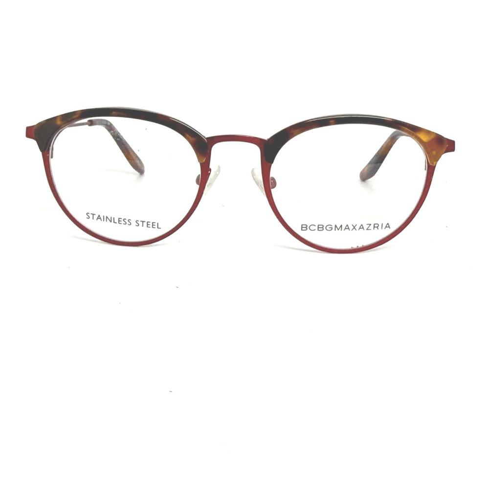 BCBGMAXAZRIA Astrid Wine Tortoise Shell Round Eyeglasses Frame Women 21345